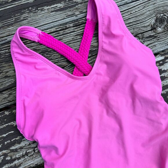 Marilyn Monroe One Piece Swimsuit Womens Medium Pink Braided Pool Beach Barbie - Picture 2 of 13